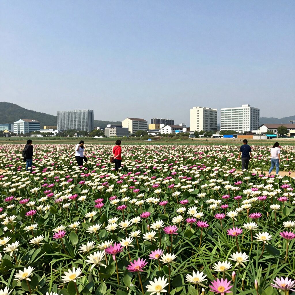 시흥 관곡지 연꽃 만발한 전경