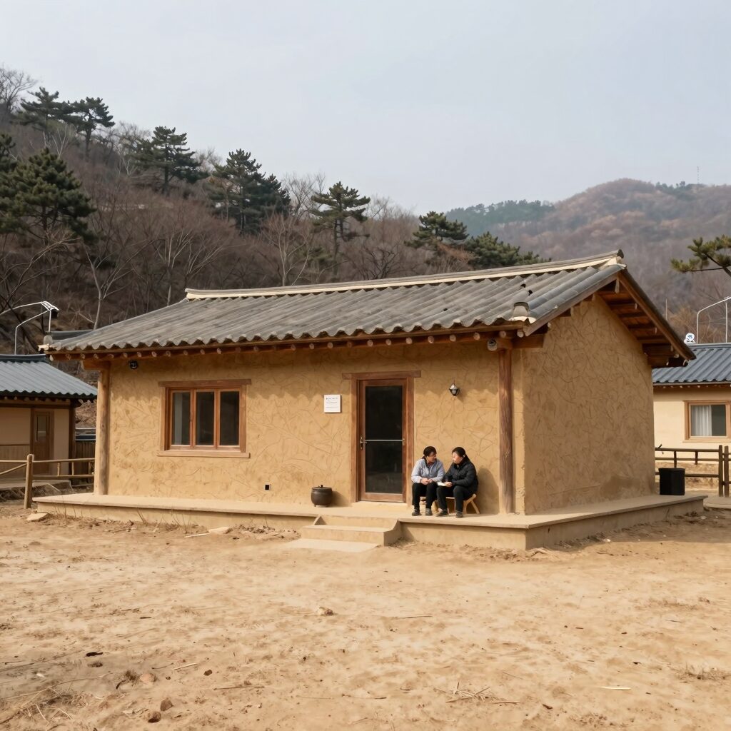 설악밸리펜션 독채 단독형 새 파사드 디자인 자연과 어우러진 흙빛 산장 이미지