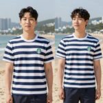 스타벅스 라코스테 콜라보 비치타월 스트라이프 디자인과 사이즈 비교샷