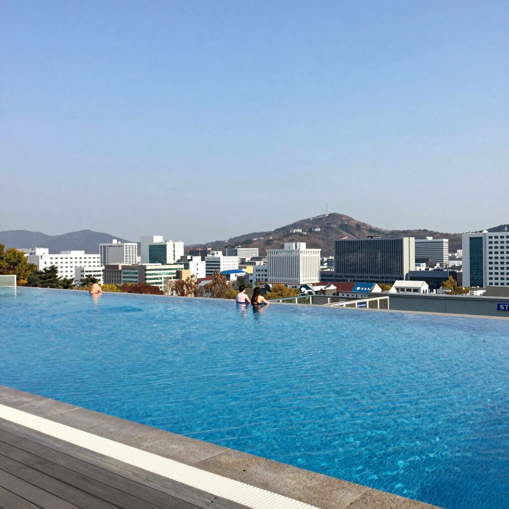 문경 STX리조트 야외 인피니티풀 전경