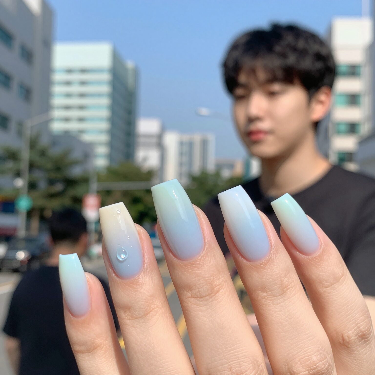 여름 미러파우더 시럽 그라데이션 자석젤 네일 디자인