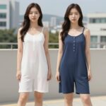 여름 롱 나시 원피스 잠옷 순면 소재 실물 후기