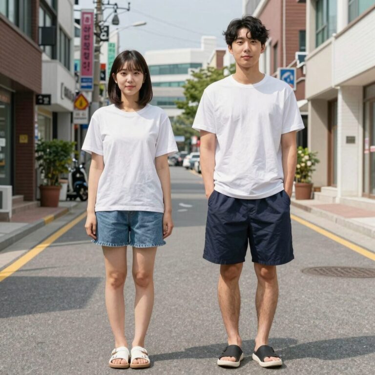 여름 인견 바지 시원한 홈웨어 착용 모습
