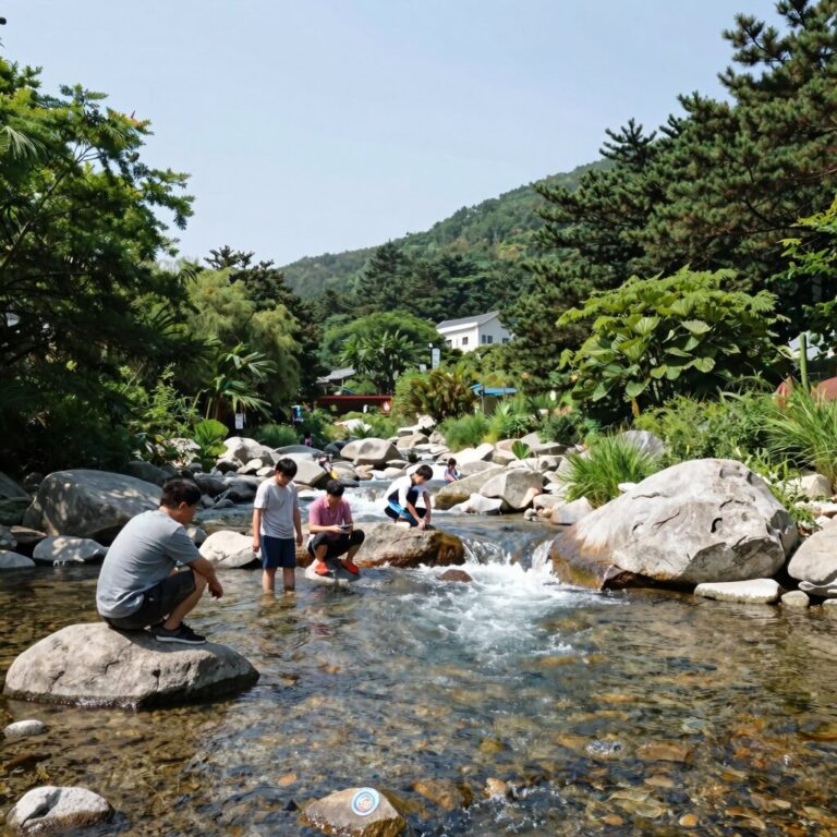 여름 국내 여행지로 사랑받는 괴산 쌍곡계곡의 맑은 계곡물과 주변 풍경