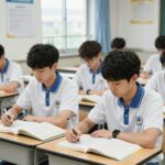 2026년 고등학교 여름방학 동안 책상에서 공부 계획을 세우는 학생의 모습