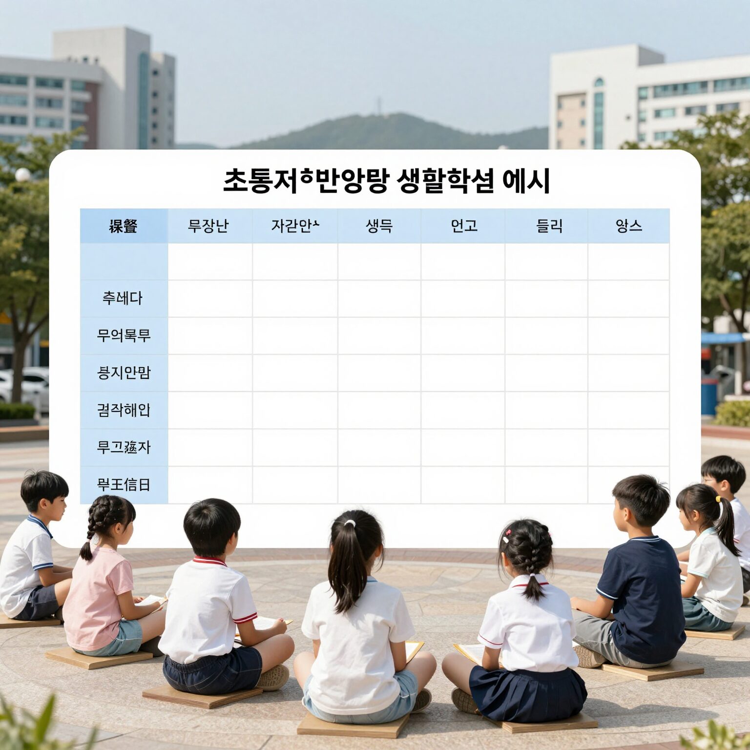 초등 저학년 여름방학 생활계획표 예시