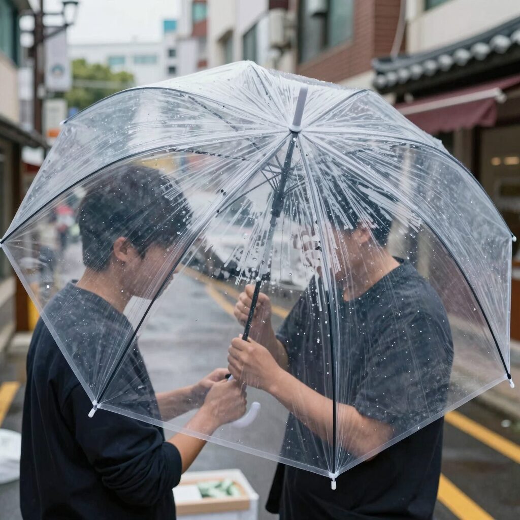 투명우산 꾸미기 준비물과 초기 세척 과정