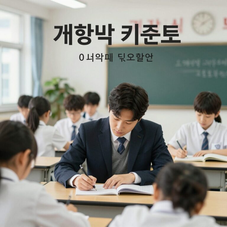 개학 첫날 키즈노트 알림장을 작성하는 선생님의 모습