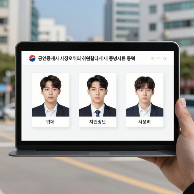공인중개사 사진변경을 위해 큐넷 회원정보에서 새 증명사진을 등록하는 화면