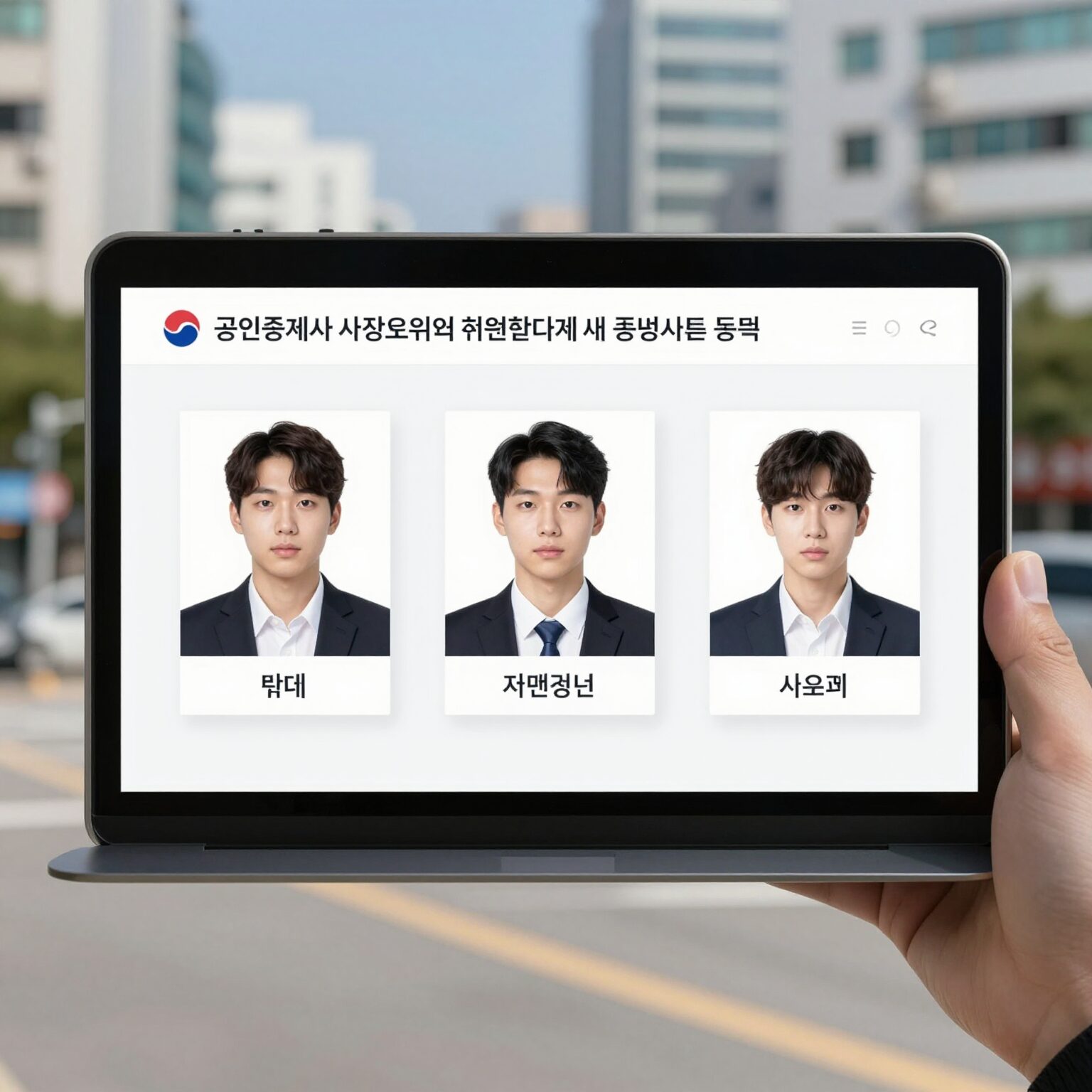공인중개사 사진변경을 위해 큐넷 회원정보에서 새 증명사진을 등록하는 화면