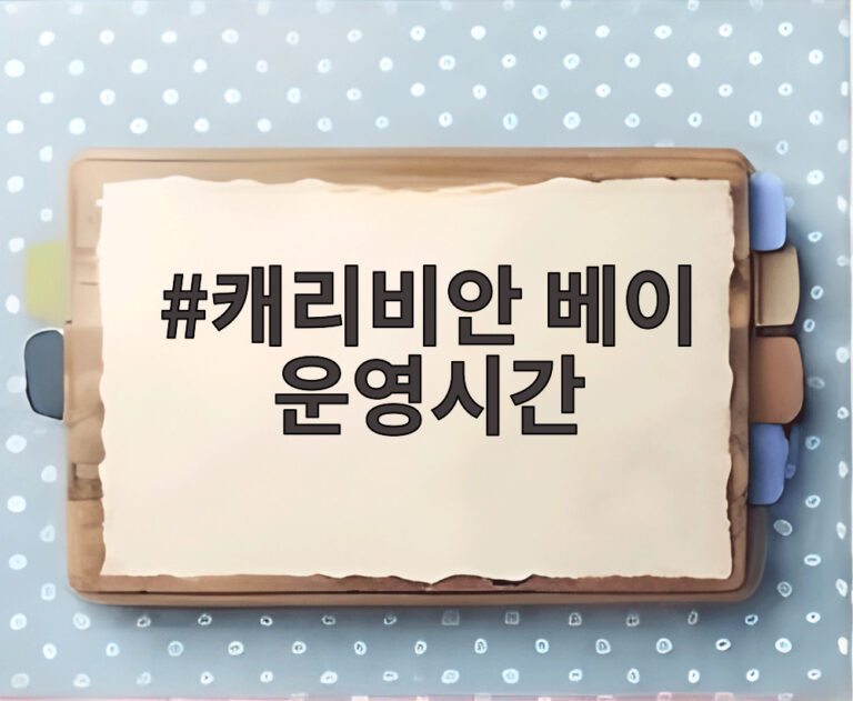 캐리비안 베이 운영시간