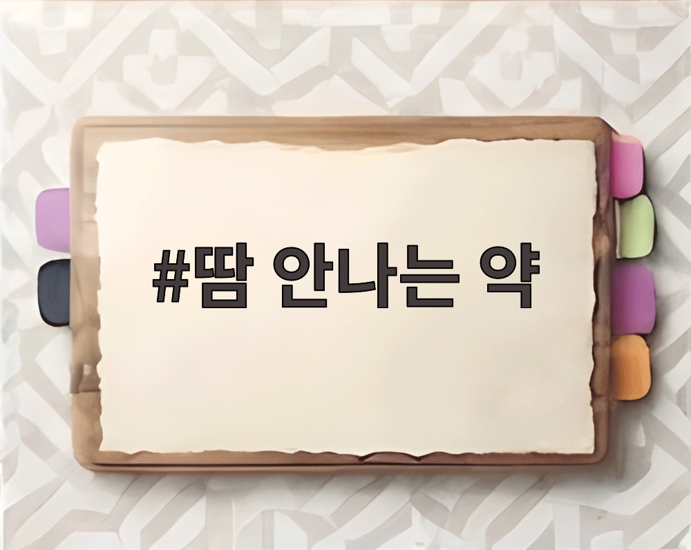 땀 안나는 약