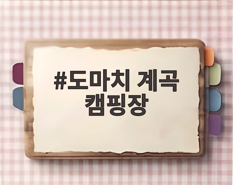 도마치 계곡 캠핑장
