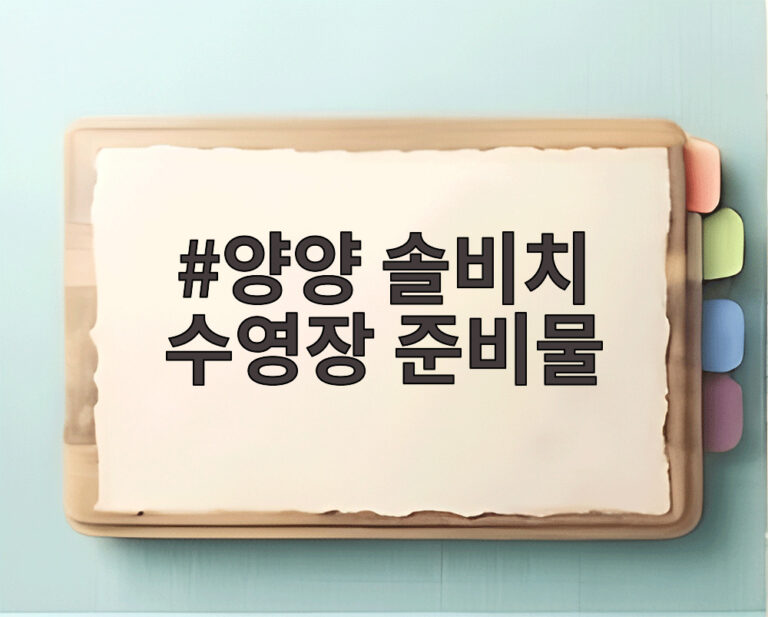 양양 솔비치 수영장 준비물