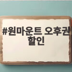 원마운트 오후권 할인 예매 꿀팁 총정리 원마운트 오후권 할인