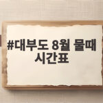 대부도 8월 물때 시간표
