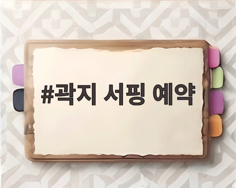 곽지 서핑 예약