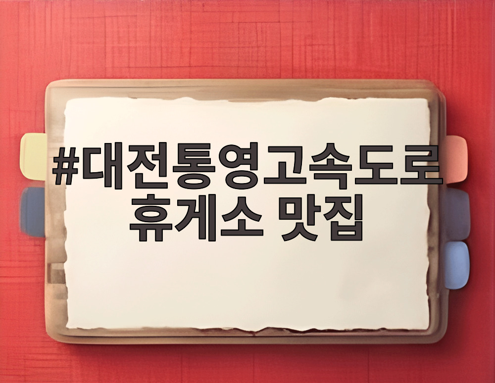 대전통영고속도로 휴게소 맛집