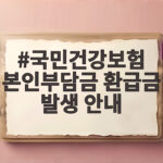 국민건강보험 본인부담금 환급금 발생 안내