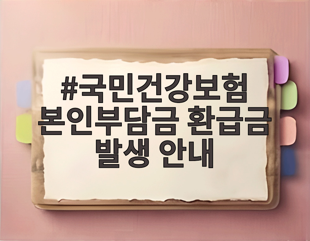 국민건강보험 본인부담금 환급금 발생 안내