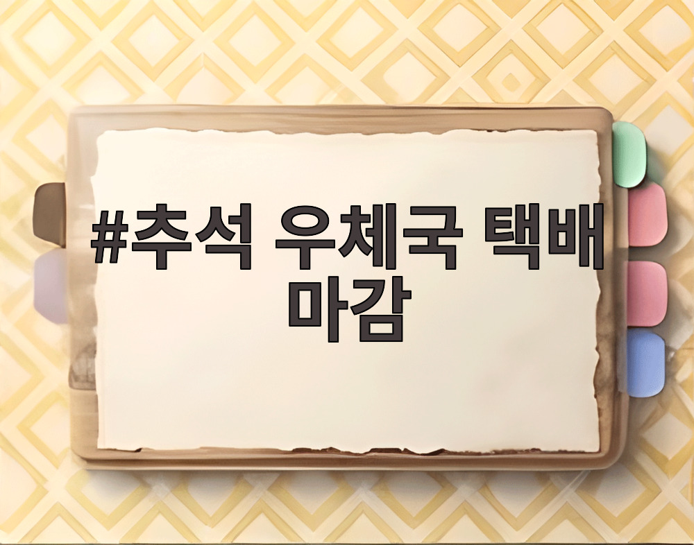 추석 우체국 택배 마감