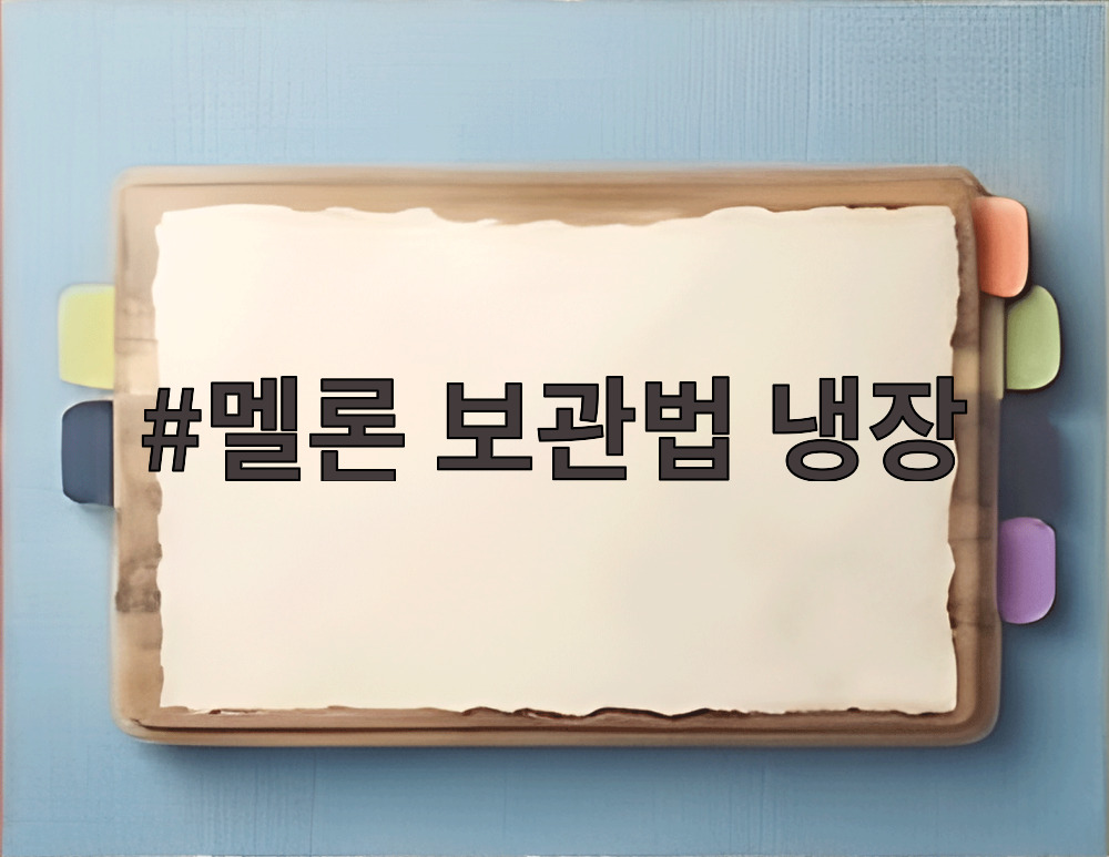 멜론 보관법 냉장